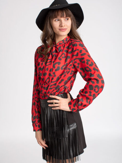 Dámska blúzka so zvieracím vzorom RINASCIMENTO - farba červená