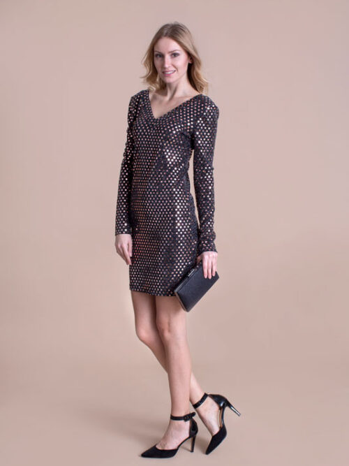 Lurexové šaty PLEASE - farba medená