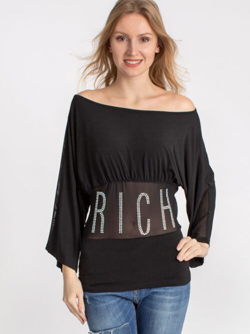 Dámske tričko s dlhým rukávom RICHMOND - farba čierna