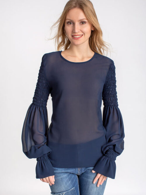 Šifónová dámska blúzka LALTRA MODA - farba modrá