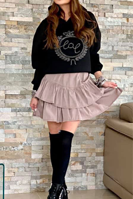 Krátka sukňa s volánmi BY O LA LA – farba béžová