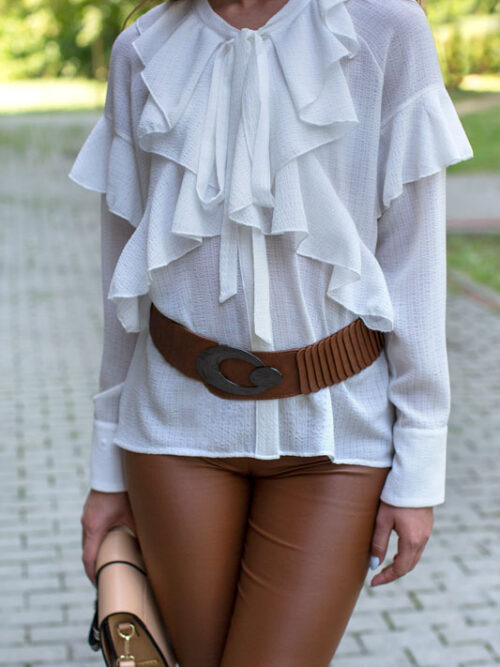 Dámska blúzka s volánmi COMPAGNIA ITALIANA – farba biela