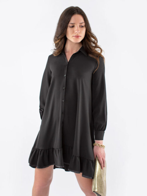 Krátke košeľové šaty Imperial – farba čierna