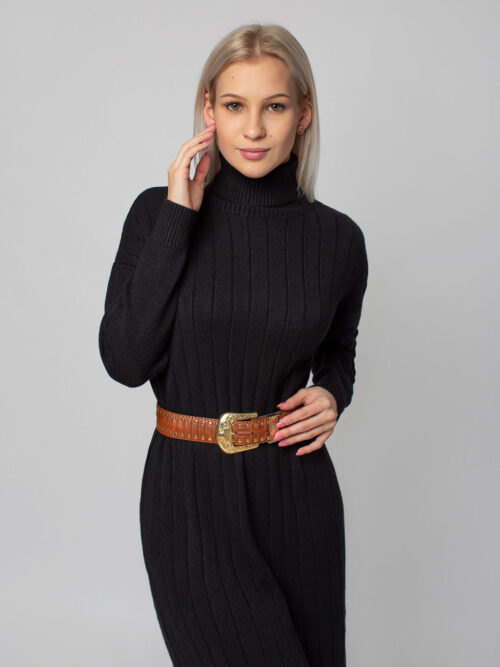 Dámske úpletové šaty – farba čierna