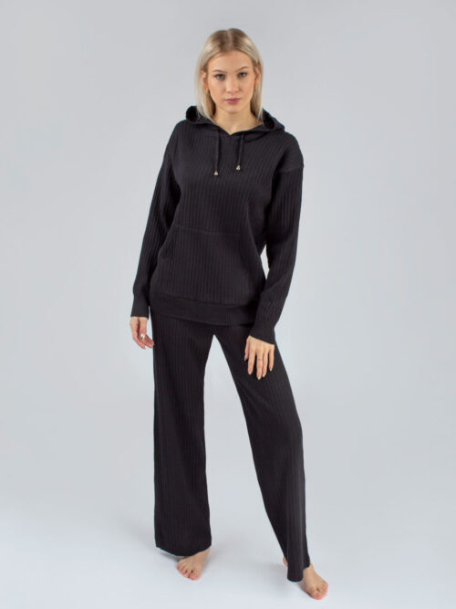 Dámsky úpletový komplet s kapucňou