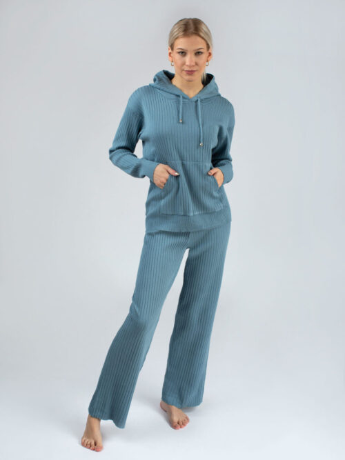 Dámsky úpletový komplet s kapucňou