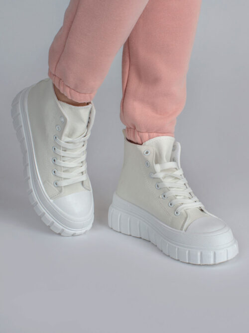 Dámske plátenné tenisky vysoké