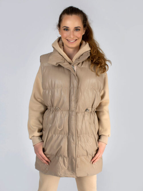 Béžová vesta bez rukávov