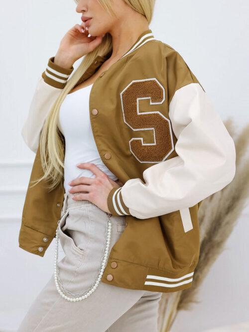 Prechodná baseballová bunda béžová