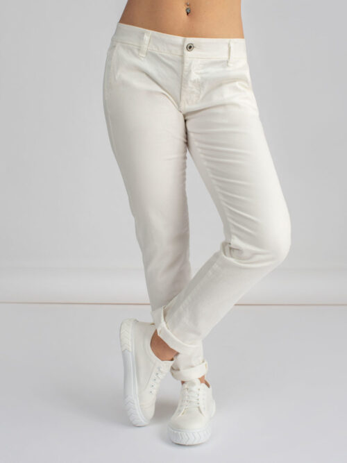 Dámske biele nohavice PLEASE