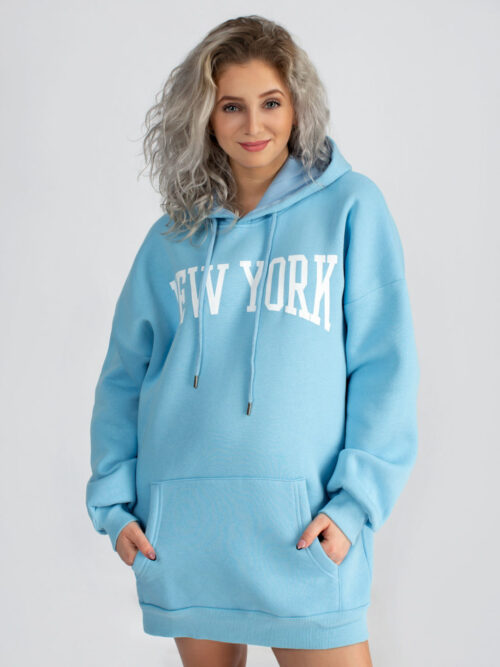 Modrá mikina s kapucňou